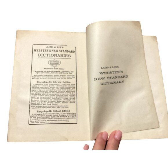 ATQ LAIRD & LEE'S WEBSTER'S NEW STANDARD PRONOUNCING DICTIONARY 1915 PREMIER ED - Picture 4 of 7